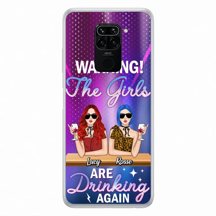 Personalized Besties Phone Case - Gift Idea For Friends/Besties - Up to 4 Girls - Warning The Girls Are Drinking Again - Case For Oppo/Xiaomi/Huawei