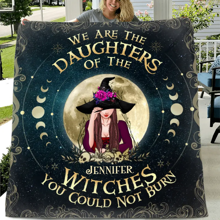Personalized Witch Fleece Throw Blanket/Quilt - Halloween Gift Idea For Witch Lovers - We Are The Daughters Of The Witches You Could Not Burn