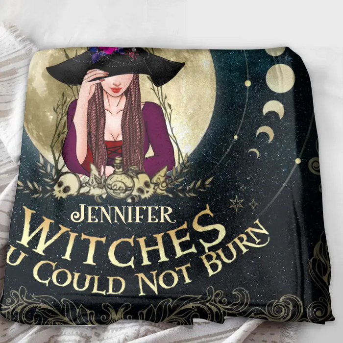 Personalized Witch Fleece Throw Blanket/Quilt - Halloween Gift Idea For Witch Lovers - We Are The Daughters Of The Witches You Could Not Burn
