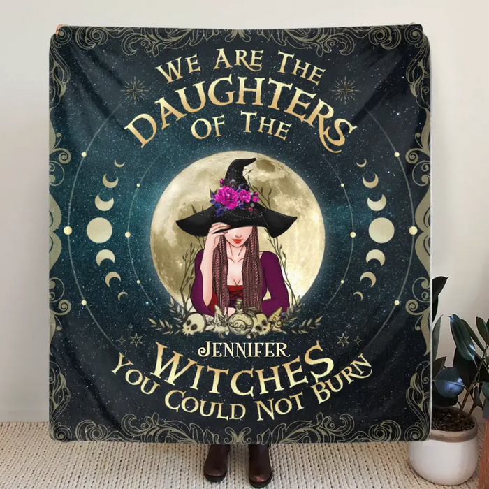 Personalized Witch Fleece Throw Blanket/Quilt - Halloween Gift Idea For Witch Lovers - We Are The Daughters Of The Witches You Could Not Burn