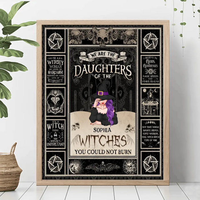 Personalized Witch Poster - Up to 3 Witches - Gift Idea for Halloween - We Are The Daughters Of The Witches You Could Not Burn