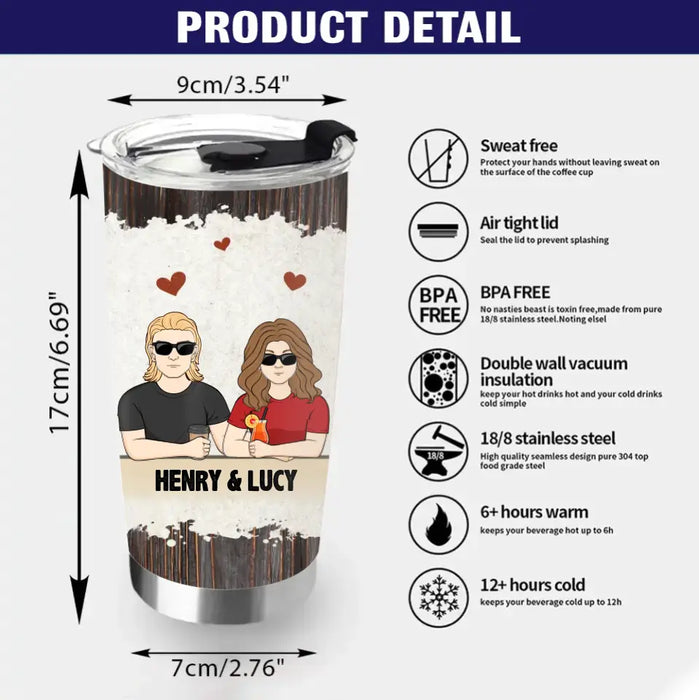 Personalized Couple Tumbler - Funny Gift Idea for Couple - My Husband Is A Huge Pain In The Ass