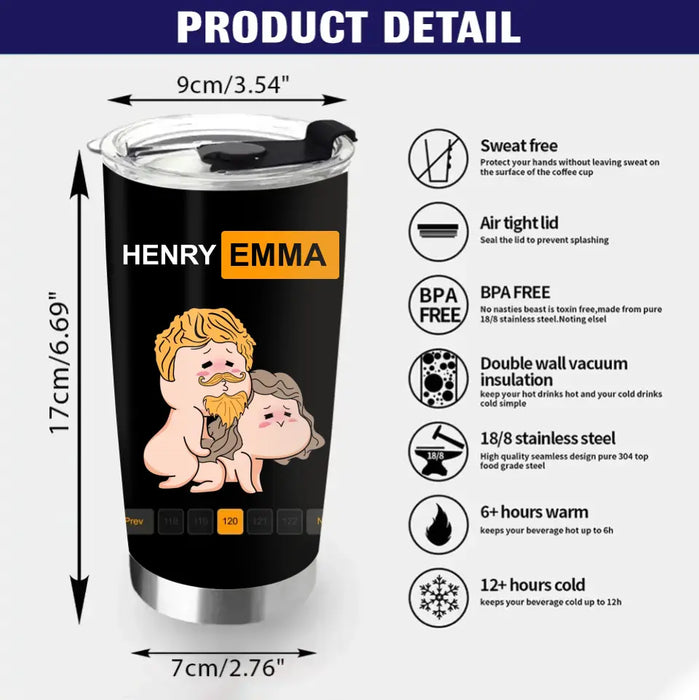 Personalized Couple Tumbler - Best Gift Ideas For Husband/Wife/Birthday/Anniversary - Wetday Thirstday Freakday