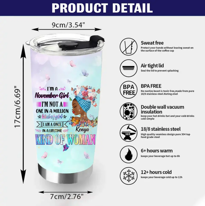 Personalized Birthday Girl Tumbler - Gift Idea For Birthday - I'm A October Girl I'm Not A One In A Million Kind Of Girl
