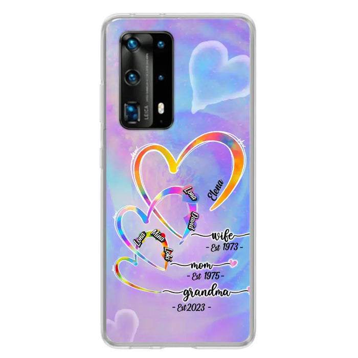 Personalized Mom Phone Case - Gift Idea For Mom/Grandma - Up to 4 Children/5 Grandchildren - Cases For Oppo/Xiaomi/Huawei