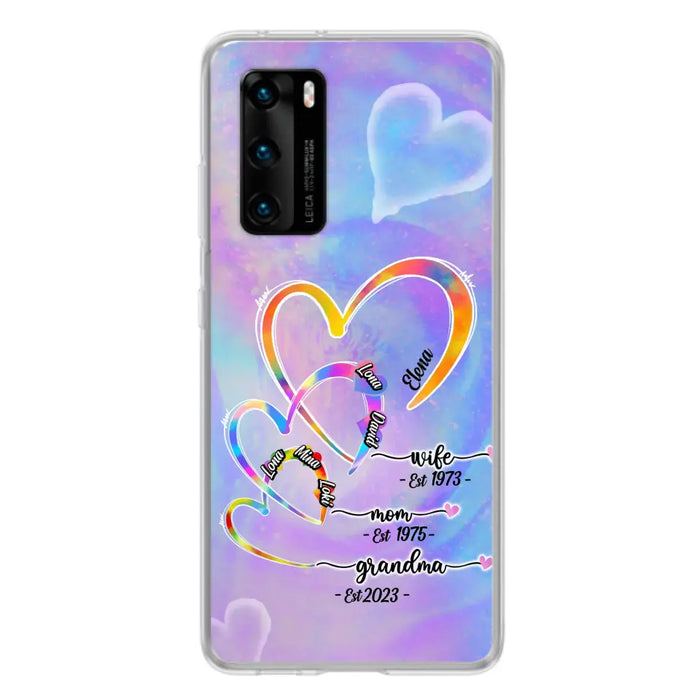 Personalized Mom Phone Case - Gift Idea For Mom/Grandma - Up to 4 Children/5 Grandchildren - Cases For Oppo/Xiaomi/Huawei