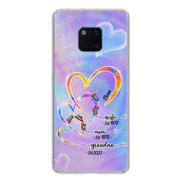 Personalized Mom Phone Case - Gift Idea For Mom/Grandma - Up to 4 Children/5 Grandchildren - Cases For Oppo/Xiaomi/Huawei