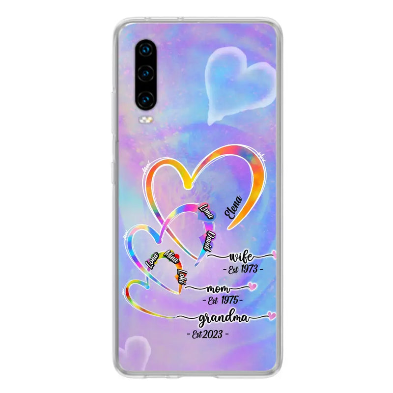 Personalized Mom Phone Case - Gift Idea For Mom/Grandma - Up to 4 Children/5 Grandchildren - Cases For Oppo/Xiaomi/Huawei