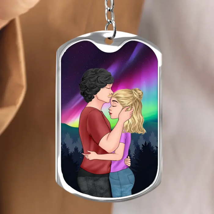 Personalized Couple Aluminum Keychain - Gift Idea For Couple/Valentines Day - I Promise To Always Be By Your Side Or Under You Or On Top Of You...