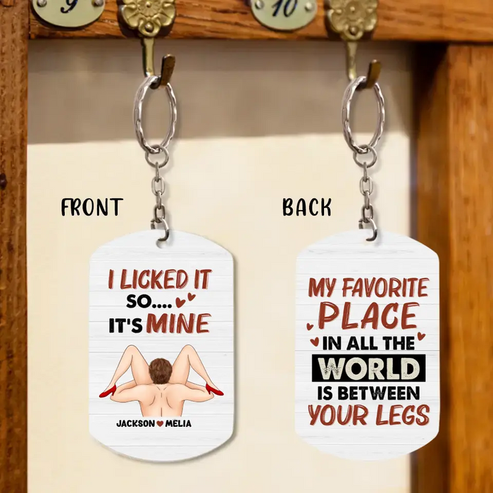 Personalized Couple Aluminum Keychain - Gift Idea For Couple/Her/Anniversary - I Licked It So .... It's Mine