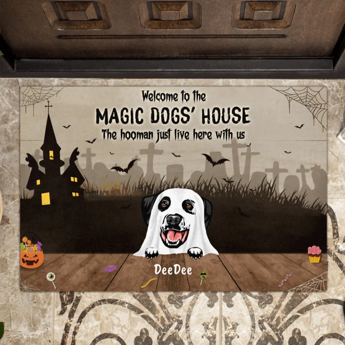 Personalized Halloween Dogs Doormat - Up to 5 Dogs - Best Gift For Dog Lovers - Welcome To The Magic Dogs' House - EAC1XW