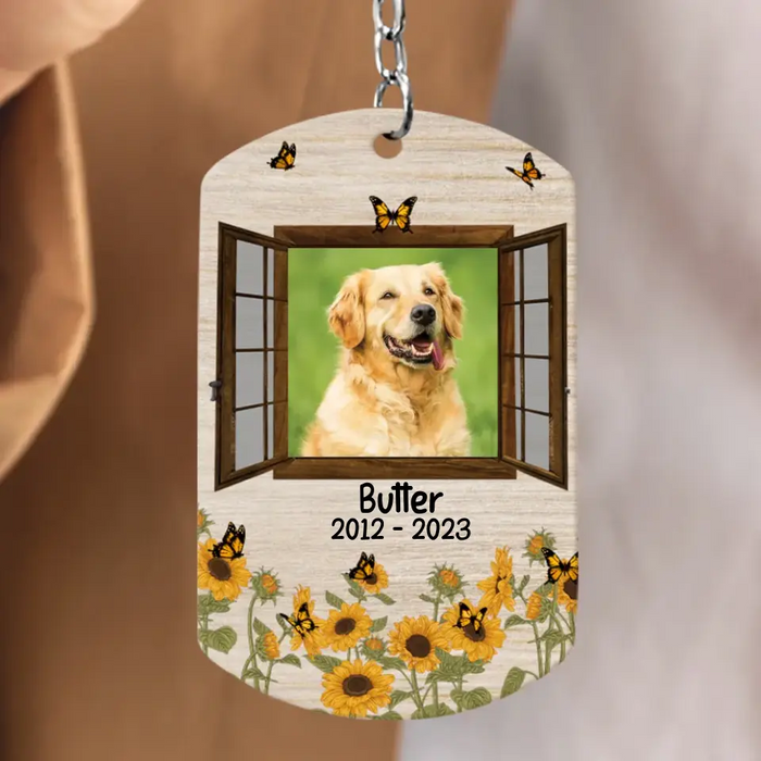Personalized Photo Dog Aluminum Keychain - Upload Photo - Memorial Gift Idea For Dog Lovers - I'm Right Here In Your Heart