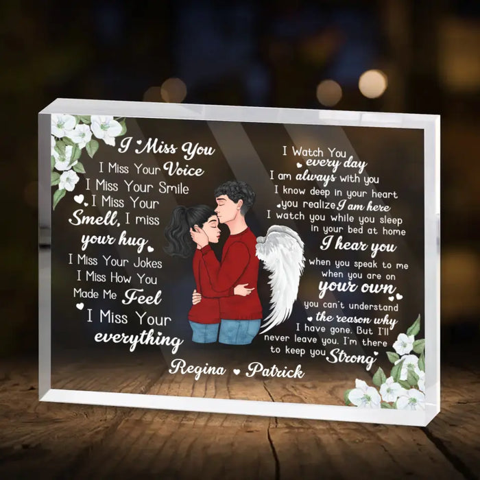 Personalized Husband Memorial Rectangle Acrylic Plaque - Memorial Gift For Couple - I Miss Your Everything