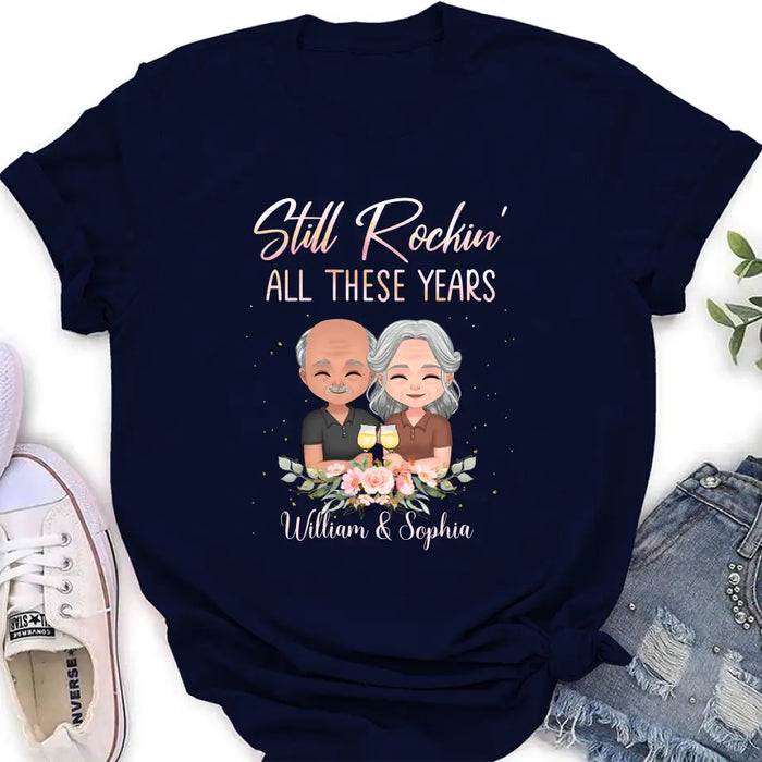 Personalized Couple Shirt/Hoodie - Gift Idea For Couple/Wedding Anniversary - Still Rockin' All These Years