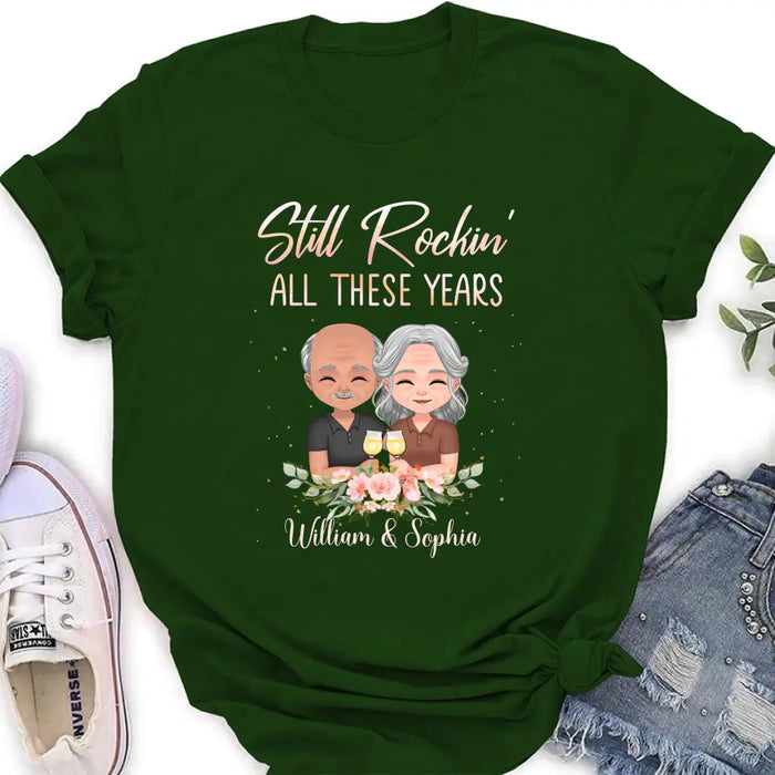 Personalized Couple Shirt/Hoodie - Gift Idea For Couple/Wedding Anniversary - Still Rockin' All These Years