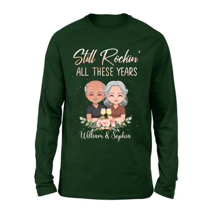 Personalized Couple Shirt/Hoodie - Gift Idea For Couple/Wedding Anniversary - Still Rockin' All These Years
