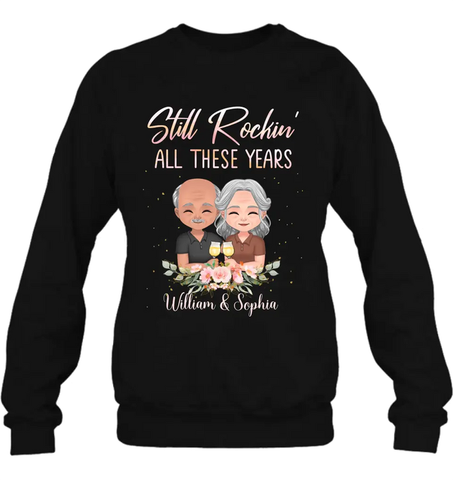 Personalized Couple Shirt/Hoodie - Gift Idea For Couple/Wedding Anniversary - Still Rockin' All These Years