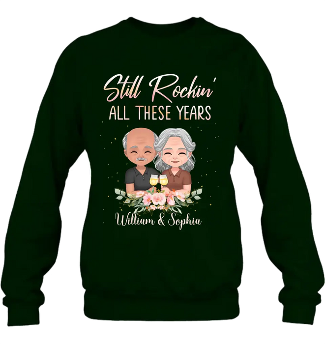 Personalized Couple Shirt/Hoodie - Gift Idea For Couple/Wedding Anniversary - Still Rockin' All These Years