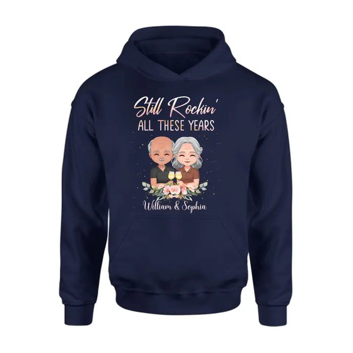 Personalized Couple Shirt/Hoodie - Gift Idea For Couple/Wedding Anniversary - Still Rockin' All These Years