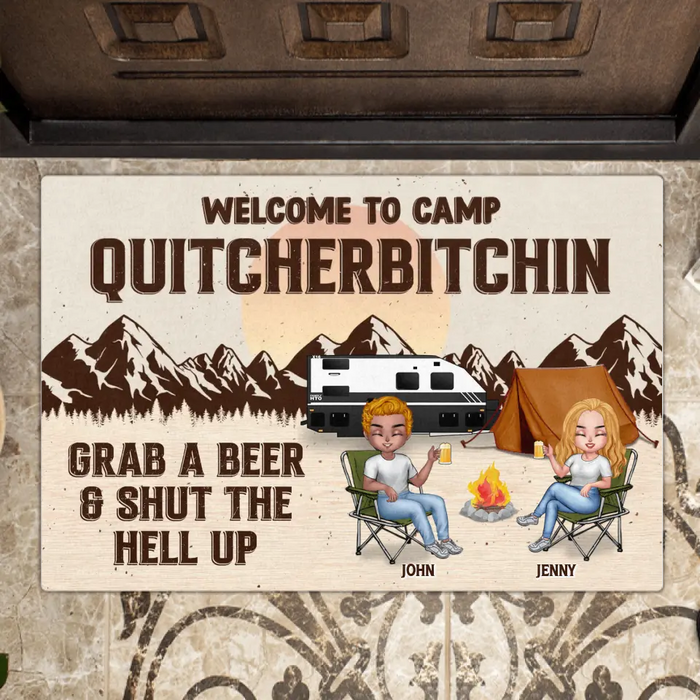 Personalized Camping Doormat - Gift Idea For Camping Lover/Couple/Friends - Welcome To Camp Quitcherbitchin