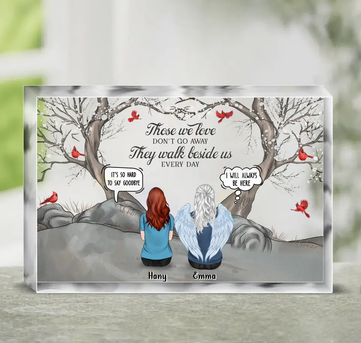 Personalized Memorial Acrylic Plaque - Up to 6 People - Memorial Gift Idea for Family - Those We Love Don't Go Away They Walk Beside Us Every Day