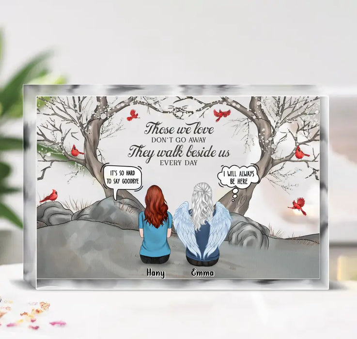 Personalized Memorial Acrylic Plaque - Up to 6 People - Memorial Gift Idea for Family - Those We Love Don't Go Away They Walk Beside Us Every Day