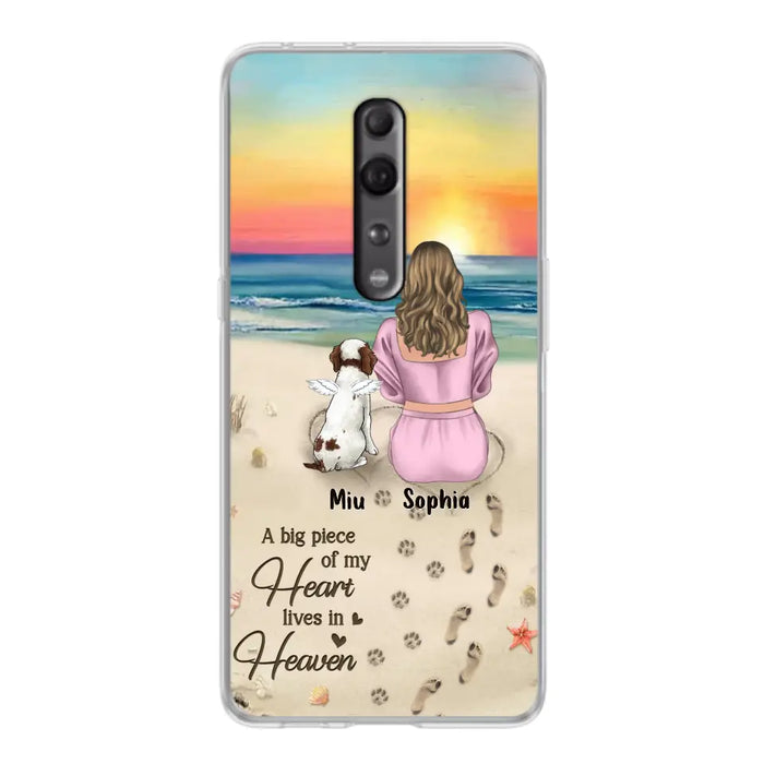 Personalized Memorial Dog Mom Phone Case - Up to 3 Dogs - Memorial Gift Idea for Dog Owners - A Big Piece Of My Heart Lives In Heaven - Case for Oppo/Xiaomi/Huawei