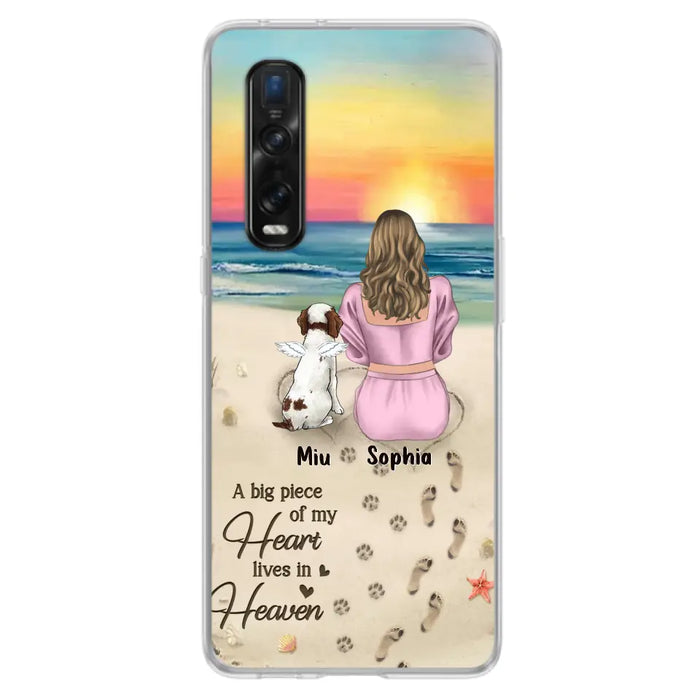 Personalized Memorial Dog Mom Phone Case - Up to 3 Dogs - Memorial Gift Idea for Dog Owners - A Big Piece Of My Heart Lives In Heaven - Case for Oppo/Xiaomi/Huawei