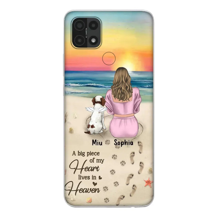 Personalized Memorial Dog Mom Phone Case - Up to 3 Dogs - Memorial Gift Idea for Dog Owners - A Big Piece Of My Heart Lives In Heaven - Case for Oppo/Xiaomi/Huawei