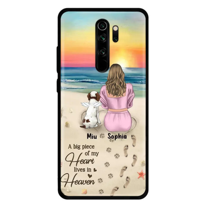 Personalized Memorial Dog Mom Phone Case - Up to 3 Dogs - Memorial Gift Idea for Dog Owners - A Big Piece Of My Heart Lives In Heaven - Case for Oppo/Xiaomi/Huawei