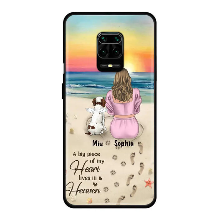Personalized Memorial Dog Mom Phone Case - Up to 3 Dogs - Memorial Gift Idea for Dog Owners - A Big Piece Of My Heart Lives In Heaven - Case for Oppo/Xiaomi/Huawei