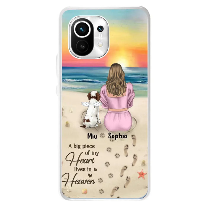 Personalized Memorial Dog Mom Phone Case - Up to 3 Dogs - Memorial Gift Idea for Dog Owners - A Big Piece Of My Heart Lives In Heaven - Case for Oppo/Xiaomi/Huawei