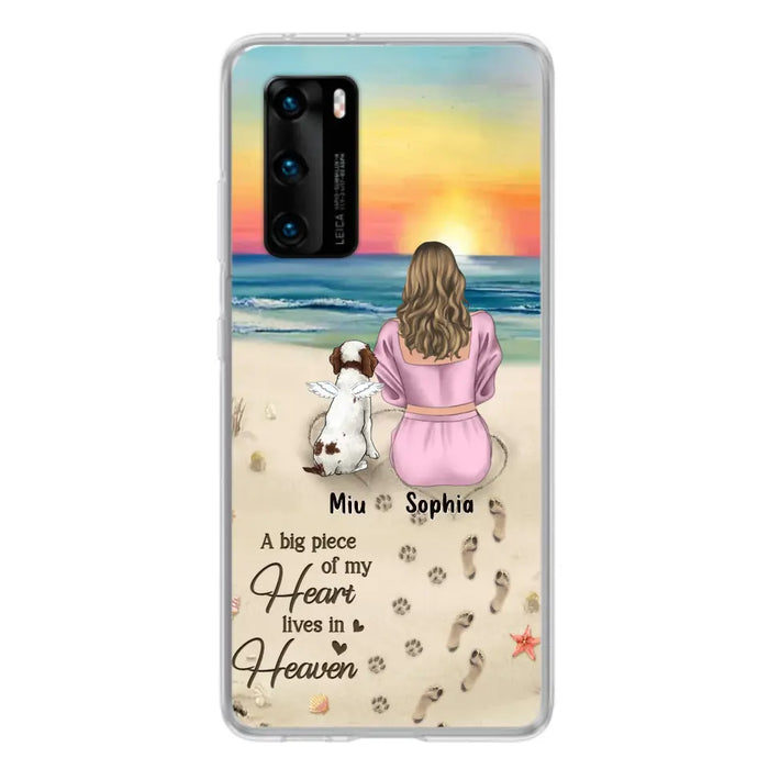 Personalized Memorial Dog Mom Phone Case - Up to 3 Dogs - Memorial Gift Idea for Dog Owners - A Big Piece Of My Heart Lives In Heaven - Case for Oppo/Xiaomi/Huawei