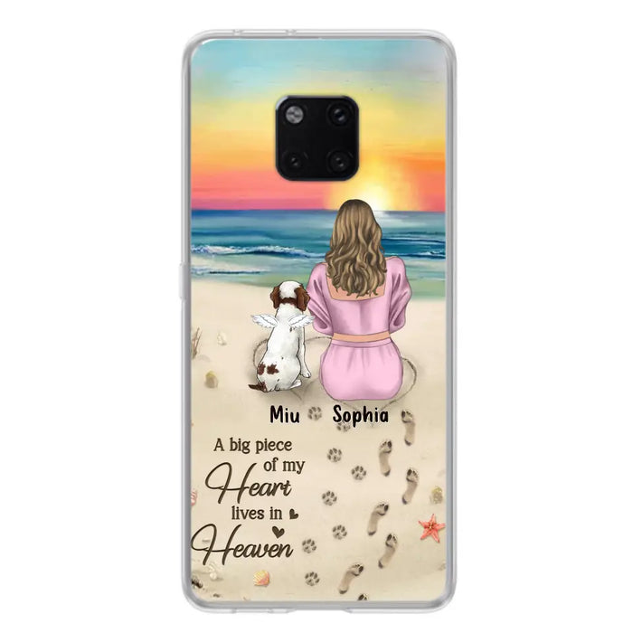 Personalized Memorial Dog Mom Phone Case - Up to 3 Dogs - Memorial Gift Idea for Dog Owners - A Big Piece Of My Heart Lives In Heaven - Case for Oppo/Xiaomi/Huawei