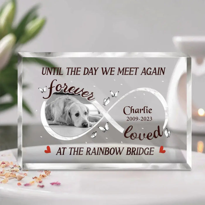 Personalized Memorial Acrylic Plaque - Upload Photo - Memorial Gift Idea For Dog Owners - Until The Day We Meet Again At The Rainbow Bridge
