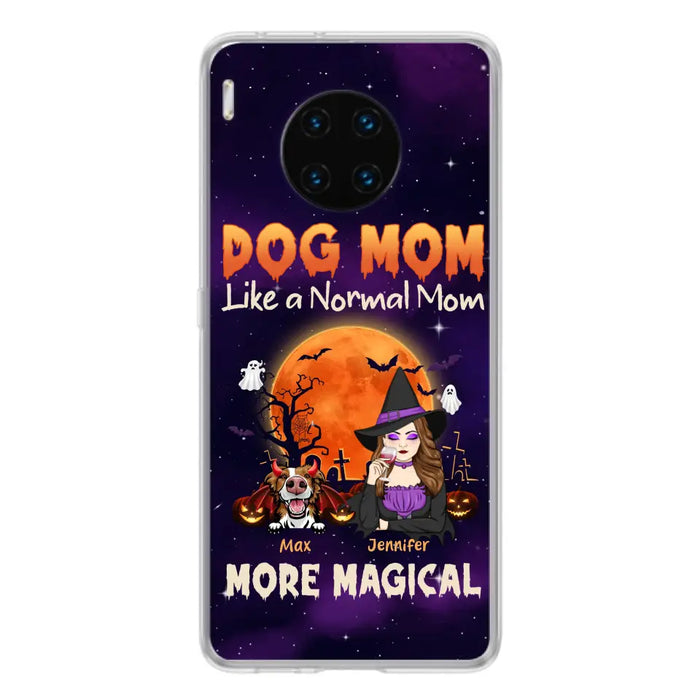 Personalized Witch Pet Mom Phone Case - Halloween Gift Idea for Pet Lovers - Up to 3 Dogs/Cats - Dog Mom Like A Normal Mom More Magical - Case For Xiaomi/ Oppo/ Huawei