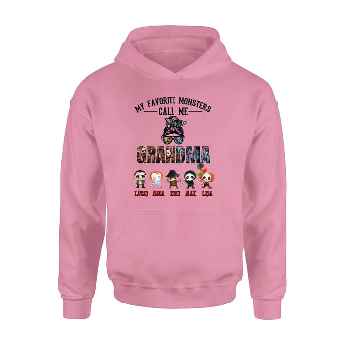 Personalized Halloween Shirt/Hoodie - Halloween Gift Idea for Halloween - Up to 5 Characters -  My Favorite Monsters Call Me Grandma