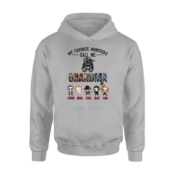 Personalized Halloween Shirt/Hoodie - Halloween Gift Idea for Halloween - Up to 5 Characters -  My Favorite Monsters Call Me Grandma