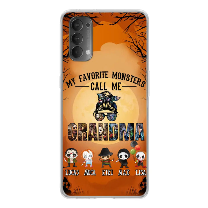 Personalized Halloween Phone Case - Halloween Gift Idea for Halloween - Up to 5 Characters - My Favorite Monsters Call Me Grandma - Case For Oppo/Xiaomi/Huawei