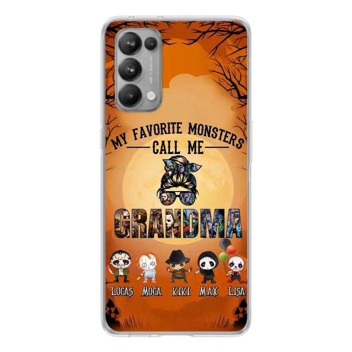 Personalized Halloween Phone Case - Halloween Gift Idea for Halloween - Up to 5 Characters - My Favorite Monsters Call Me Grandma - Case For Oppo/Xiaomi/Huawei