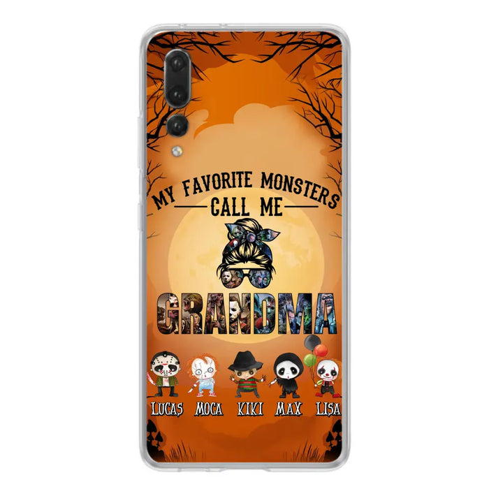 Personalized Halloween Phone Case - Halloween Gift Idea for Halloween - Up to 5 Characters - My Favorite Monsters Call Me Grandma - Case For Oppo/Xiaomi/Huawei
