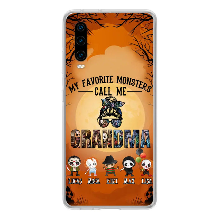 Personalized Halloween Phone Case - Halloween Gift Idea for Halloween - Up to 5 Characters - My Favorite Monsters Call Me Grandma - Case For Oppo/Xiaomi/Huawei