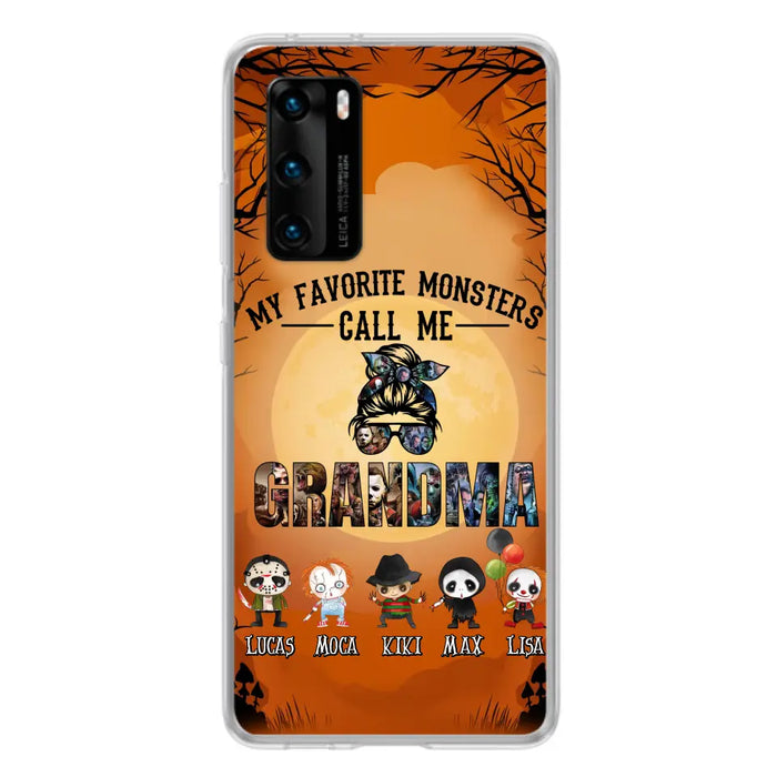 Personalized Halloween Phone Case - Halloween Gift Idea for Halloween - Up to 5 Characters - My Favorite Monsters Call Me Grandma - Case For Oppo/Xiaomi/Huawei