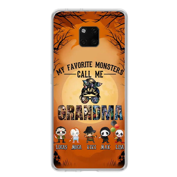Personalized Halloween Phone Case - Halloween Gift Idea for Halloween - Up to 5 Characters - My Favorite Monsters Call Me Grandma - Case For Oppo/Xiaomi/Huawei