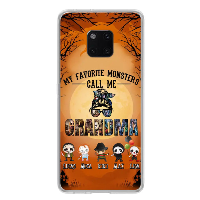 Personalized Halloween Phone Case - Halloween Gift Idea for Halloween - Up to 5 Characters - My Favorite Monsters Call Me Grandma - Case For Oppo/Xiaomi/Huawei