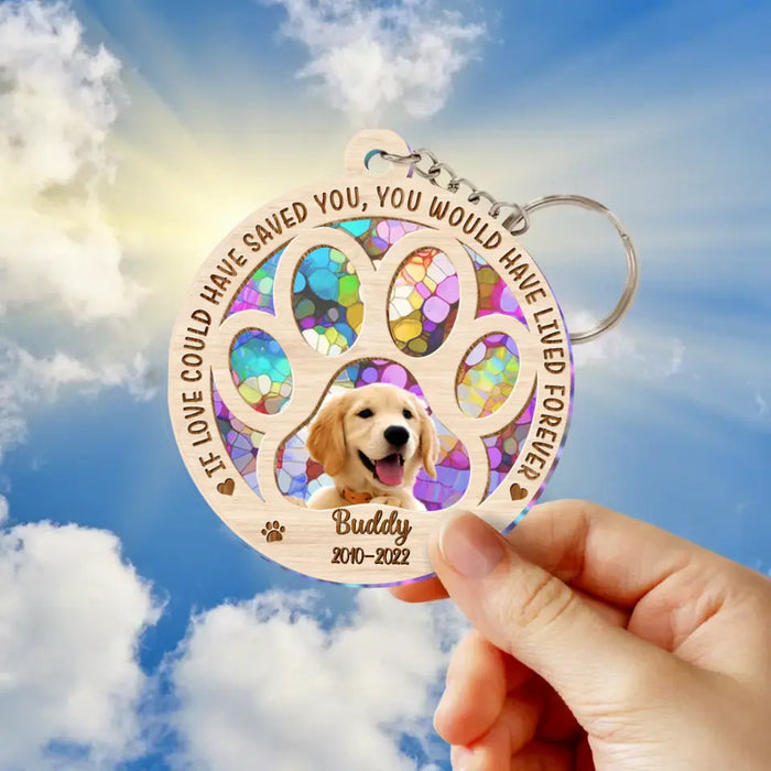 Personalized Memorial Photo Acrylic Keychain - Memorial Gift Idea for Christmas/Dog Owners - If Love Could Have Saved You You Would Have Lived Forever