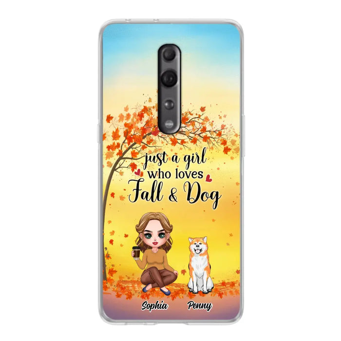 Personalized Dog Mom Phone Case - Gift Idea For Dog Lovers/Autumn Gift - Up to 4 Dogs - Just A Girl Who Loves Fall & Dogs - Case For Xiaomi/Oppo/Huawei