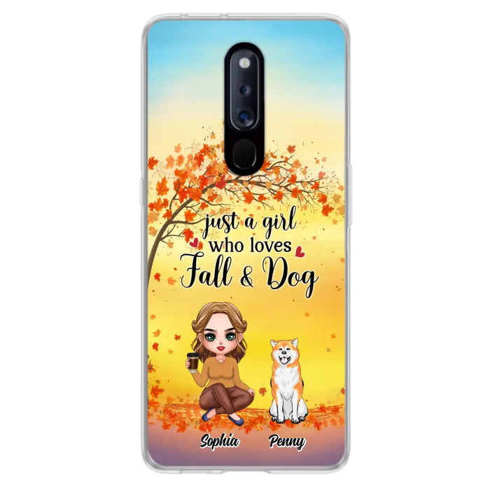 Personalized Dog Mom Phone Case - Gift Idea For Dog Lovers/Autumn Gift - Up to 4 Dogs - Just A Girl Who Loves Fall & Dogs - Case For Xiaomi/Oppo/Huawei