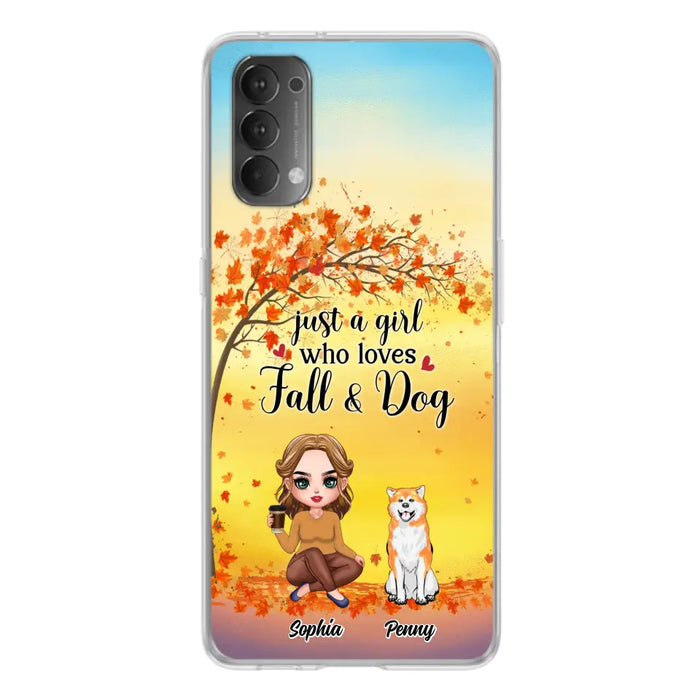 Personalized Dog Mom Phone Case - Gift Idea For Dog Lovers/Autumn Gift - Up to 4 Dogs - Just A Girl Who Loves Fall & Dogs - Case For Xiaomi/Oppo/Huawei
