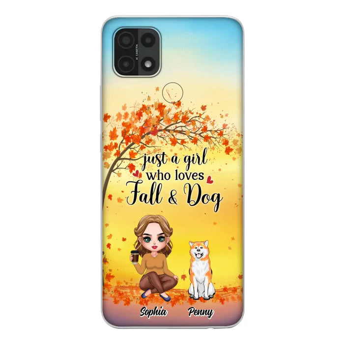 Personalized Dog Mom Phone Case - Gift Idea For Dog Lovers/Autumn Gift - Up to 4 Dogs - Just A Girl Who Loves Fall & Dogs - Case For Xiaomi/Oppo/Huawei
